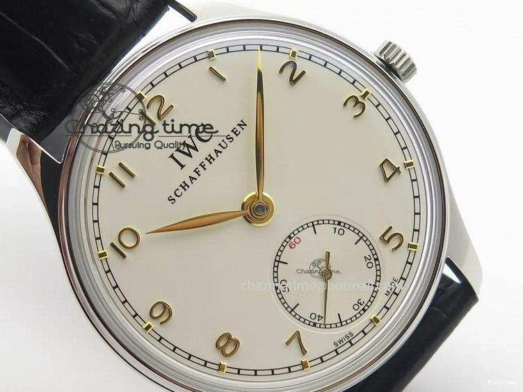 MIROTIME 0501 Sustainable Portuguese IW545408 White Dial ZF 1:1 Best Edition On Dark Blue Leather Strap 7335